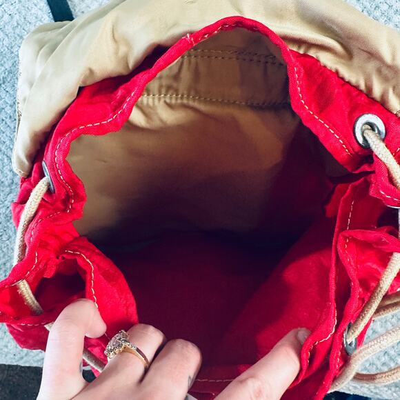 RARE 90s Vintage Kipling Oversized Large Logo Red Backpack Traveling Retro - Picture 7 of 8